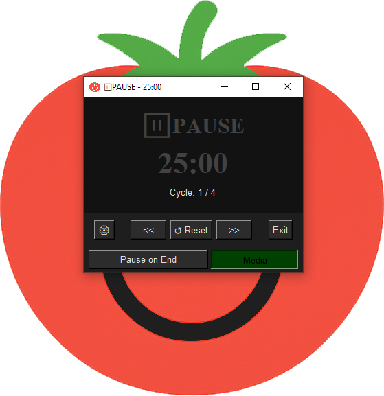 Pomodoro Timer — интерфейс таймера
